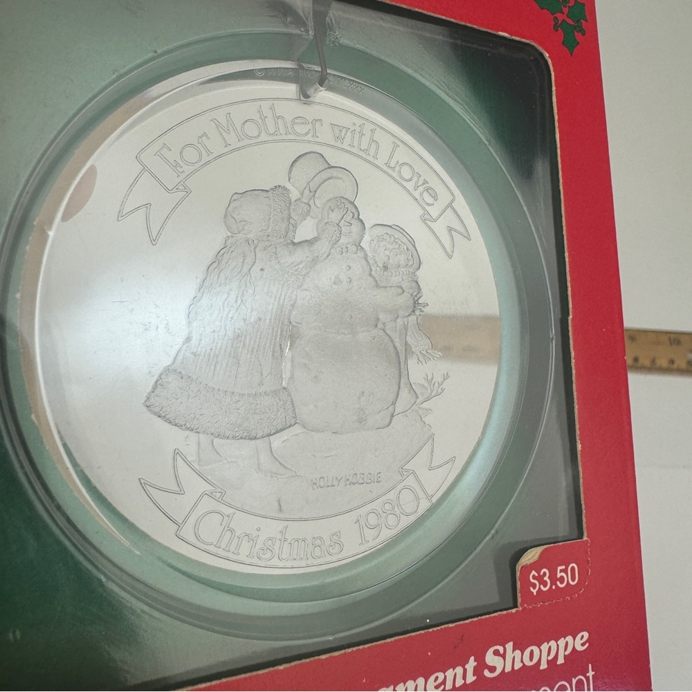 Vtg 80 Christmas For Mother w Love Clear Acrylic Ornament Shoppe Design Collect